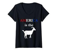 Donna l'America è la Capra | USA Greatest of all Time Maglietta con Collo a V