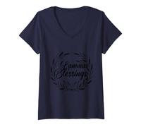 Donna Lammas Blessings Beata Lughnasa Primo Raccolto Maglietta con Collo a V