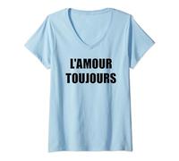 Donna L'Amour Toujours, Amore, Sempre Maglietta con Collo a V