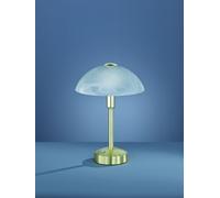 DONNA LAMPADA DA TAVOLO LED 4,5W · 1x 450lm, 3000K CON VETRO ALABASTRO E MONTATURA OTTONE SATINATO CON TOUCH DIMMER 4 INTENSITA' H. 30CM, D.22,5CM