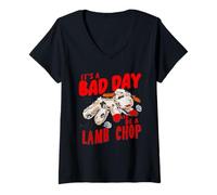 Donna Lampada It's Bad Day To Be A Lamb Chop Dire per Uomini E Donne Maglietta con Collo a V