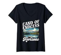 Donna Land of Endless Horizons Maglietta con Collo a V