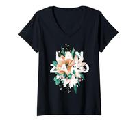Donna Lanzarote Floral Design Spagna Nature Vibes Maglietta con Collo a V
