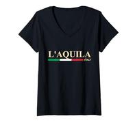 Donna L'Aquila Italia Maglietta con Collo a V