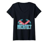 Donna L'ARCHITETTO Retro Vintage Architettura Disegni Presenti Maglietta con Collo a V