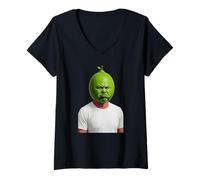 Donna Larry Lime Maglietta con Collo a V