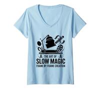 Donna L'arte della magia lenta Frame By Frame Creation Animation Draw Maglietta con Collo a V