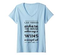 Donna Las Vegas dove la casa vince sempre tranne alle linee a buffet Maglietta con Collo a V