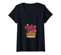 Donna Las Vegas Matching Girls Trip Squad Migliori Amiche Donne 2026 Maglietta con Collo a V