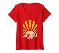 Donna Las Vegas NV - Sunny Las Vegas Nevada Maglietta con Collo a V