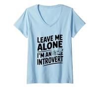 Donna Lasciami in Pace Sono Un introverso Maglietta con Collo a V