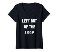 Donna Lasciato Fuori dal Loop Maglietta con Collo a V
