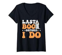 Donna Last Boo Before I Do Proposta Horror di Nozze spettrali - Maglietta con Collo a V