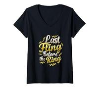 Donna Last Fling Before The Ring Bride, Addio al Nubilato Maglietta con Collo a V