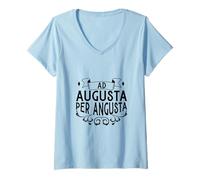Donna Latino - Ad Augusta per angusta Maglietta con Collo a V