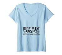 Donna Latino - Dum Vita EST, spes EST Maglietta con Collo a V