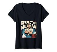 Donna Lattaio Respect The Milkman Maglietta con Collo a V