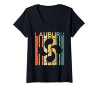 Donna Lauburu Paese Basco Croce Ikurrina Euskal Herria EU Spagna Maglietta con Collo a V