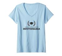 Donna Laurea Specialistica Donna Laureata Malattie Infettive Maglietta con Collo a V