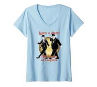Donna Laurel & Hardy 100 Anni di risate Commedia Classica Maglietta con Collo a V