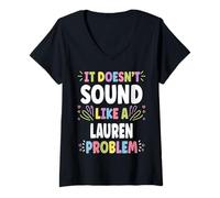 Donna Lauren Personalized Women's Gift Custom Lauren Maglietta con Collo a V