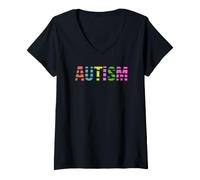 Donna L'autismo è Il Mio superpotere Maglietta con Collo a V