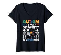 Donna L'autismo non è una disabilità, è un'abilità diversa Dabbing Maglietta con Collo a V
