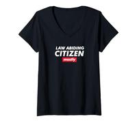Donna Law Abiding Citizen Mostly Maglietta con Collo a V