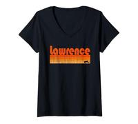Donna Lawrence, Massachusetts, stile retrò anni '80 Maglietta con Collo a V