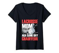 Donna LAX Lacrosse Mamma Maglietta con Collo a V