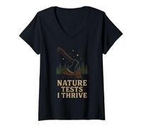 Donna Le abilità del Deserto del bushcraft sopravvissute Si Adattano a resistere Maglietta con Collo a V