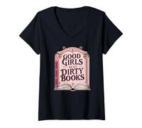 Donna Le brave ragazze leggono libri sporchi Smut Reader Dark Romance Books Maglietta con Collo a V