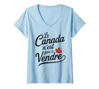 Donna Le Canada N'est PAS à Vendre Canada Non è in Vendita Maglietta con Collo a V