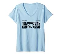 Donna Le Cose Belle della Vita (Motivazione positiva) Maglietta con Collo a V