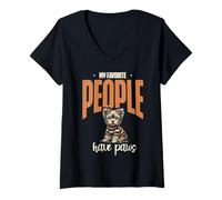 Donna Le mie persone preferite hanno Paws Animal Rescue Lover Pet Rescuer Maglietta con Collo a V