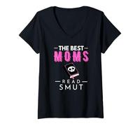 Donna Le migliori mamme leggono Smut Dark Romance Book Lover Reader Maglietta con Collo a V