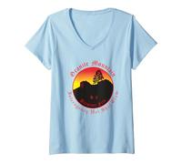 Donna Le Montagne di Granito Hotshots Maglietta con Collo a V, Celeste, XL