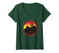 Donna Le Montagne di Granito Hotshots Maglietta con Collo a V, Verde Foresta, XL