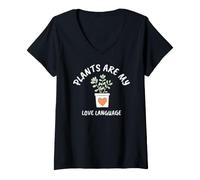 Donna Le Piante Sono Il Mio linguaggio d'Amore Giardinaggio Amante delle Piante Maglietta con Collo a V