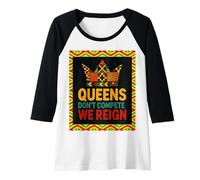 Donna Le Regine Non competono We Reign Kente Crown African Pride Maglia con Maniche Raglan