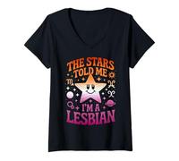 Donna Le stelle mi hanno detto che sono una lesbica Maglietta con Collo a V