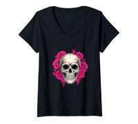 Donna Le vibrazioni estive ti fanno amare il rock´n´roll Maglietta con Collo a V