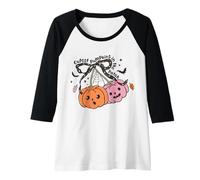 Donna Le zucche più Carine della Patch Funny Halloween Pumpkin Fall Maglia con Maniche Raglan