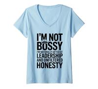 Donna Leadership e onestà Non prepotenti Naturalmente dotate di Donne Maglietta con Collo a V