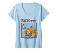 Donna Learn About Gravity Sarcastic Retro Funny Adult Humor Maglietta con Collo a V