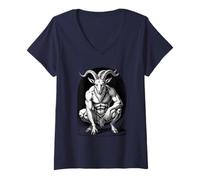 Donna Lechies Il guardiano Curioso Maglietta con Collo a V