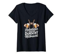 Donna LEDERHOSN VERGESSEN DURSCHT MITBRACHT Maglietta con Collo a V