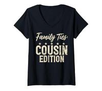 Donna Legami Familiari Cousin Edition Cousin Maglietta con Collo a V