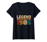 Donna Legend Since 1985 Vintage Birthday Year 1985 Men Women Retro Maglietta con Collo a V