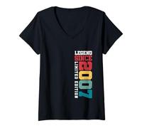 Donna Legend Since 2007 Edizione Limitata Retro Funny 18th Birthday Maglietta con Collo a V